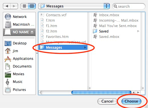 click on messages