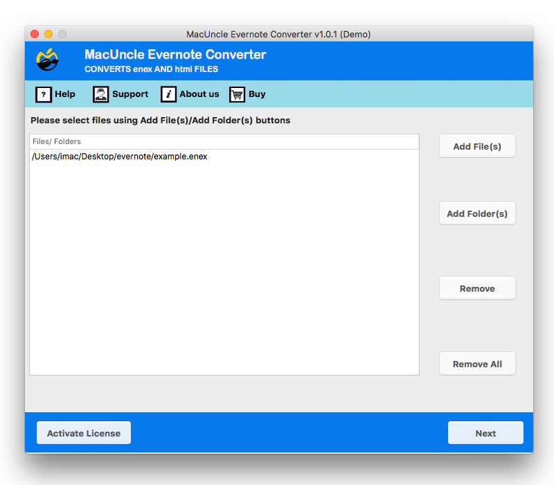 dual option export Evernote to Obsidian