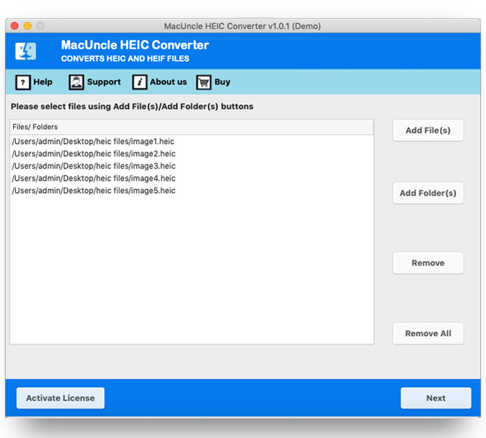 select to convert heic to pdf