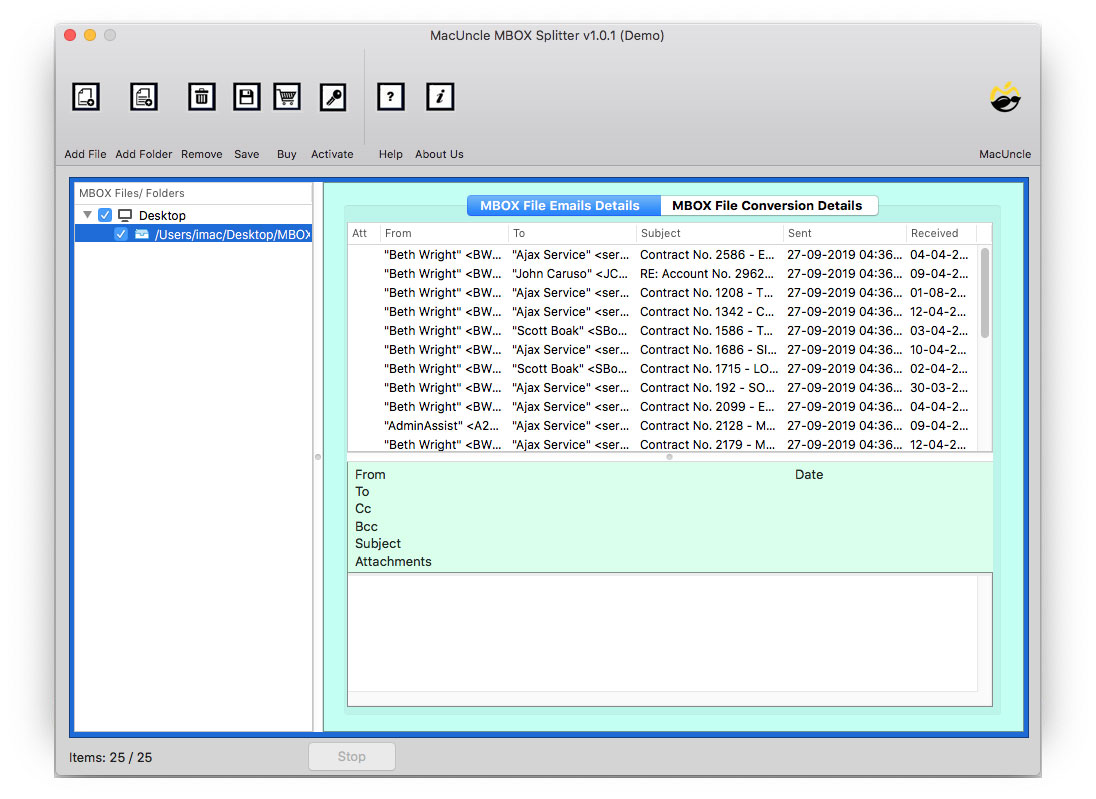 Select MBOX File