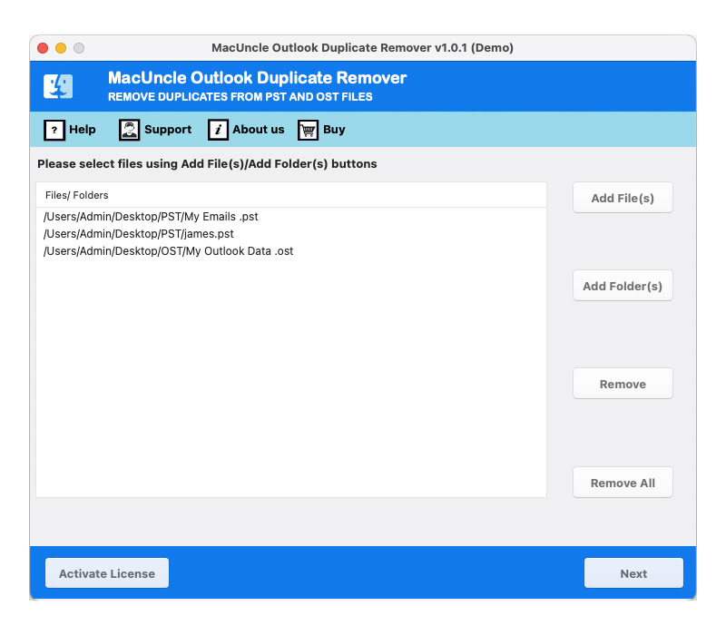 add outlook files