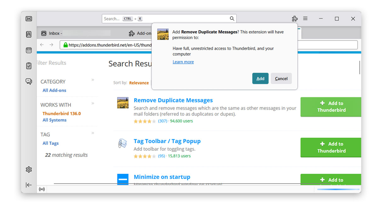add to thunderbird