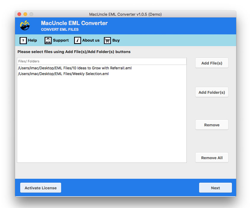 click select files or select folders