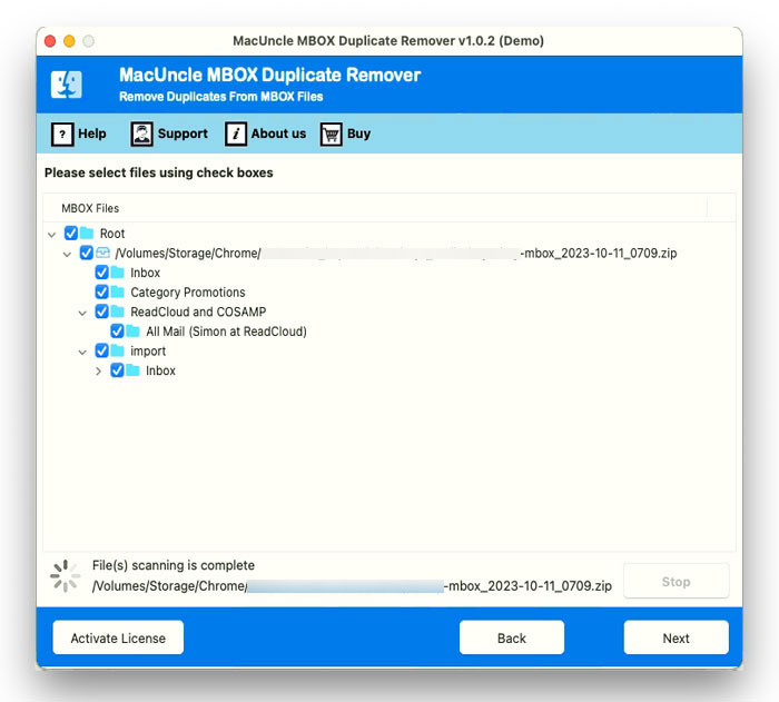 choose desired files