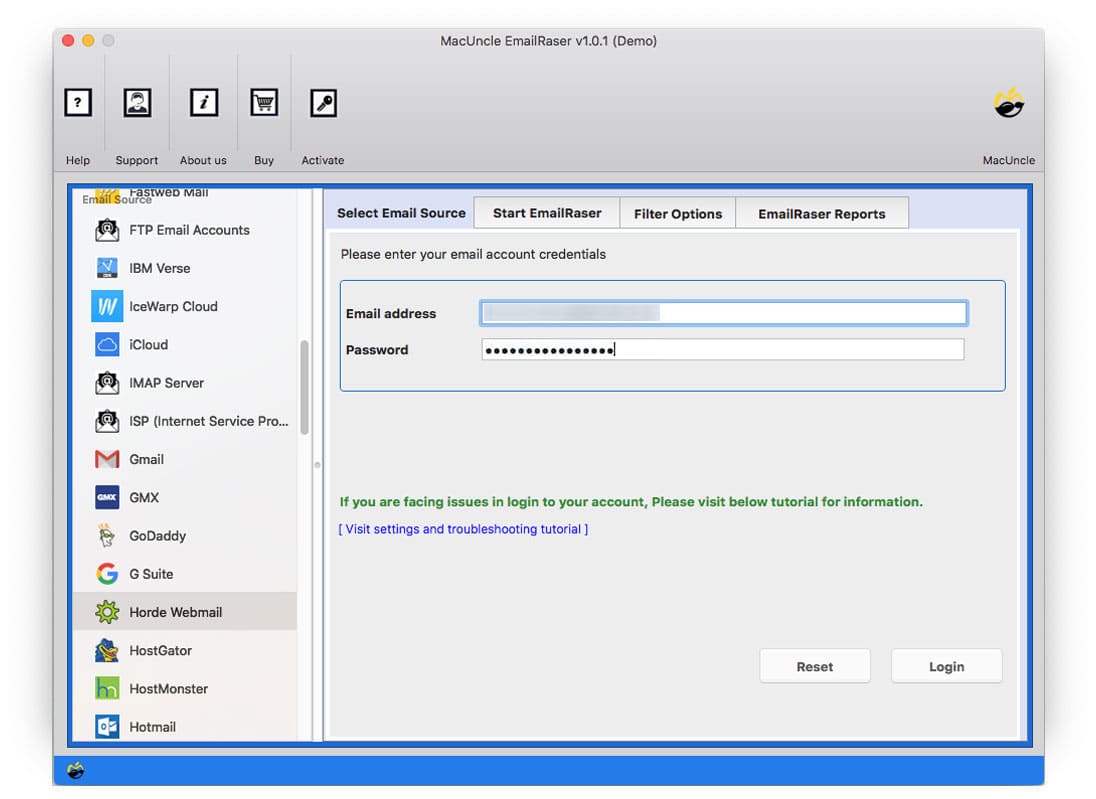 login credentials