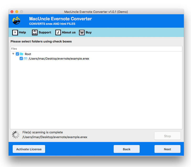 choose export Evernote to Obsidian