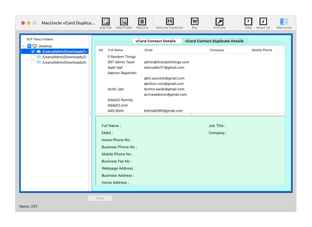 select the file to view the details