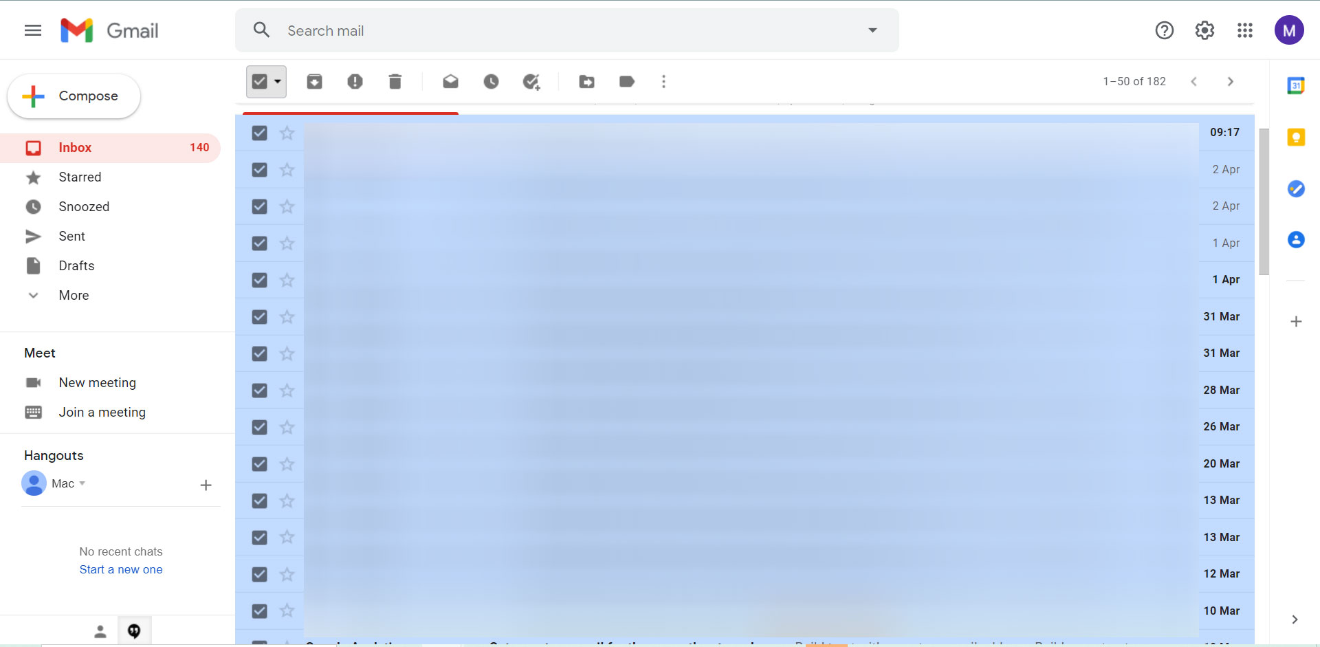 select emails