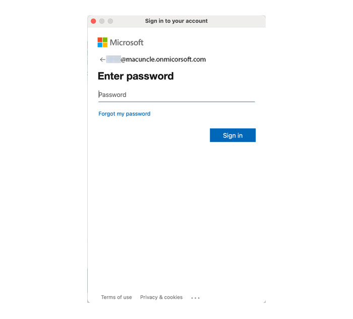 enter the password