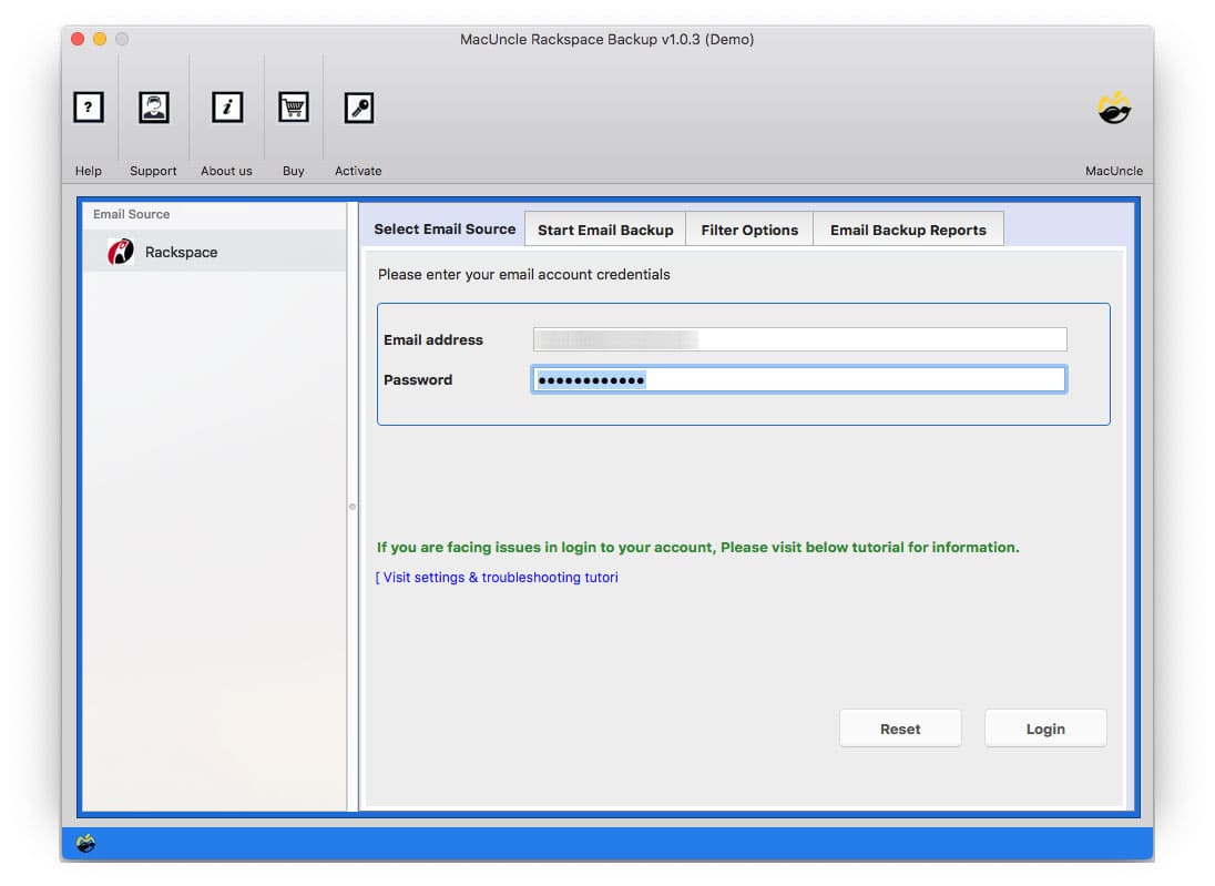 Use the tool to Export Rackspace Email to PST