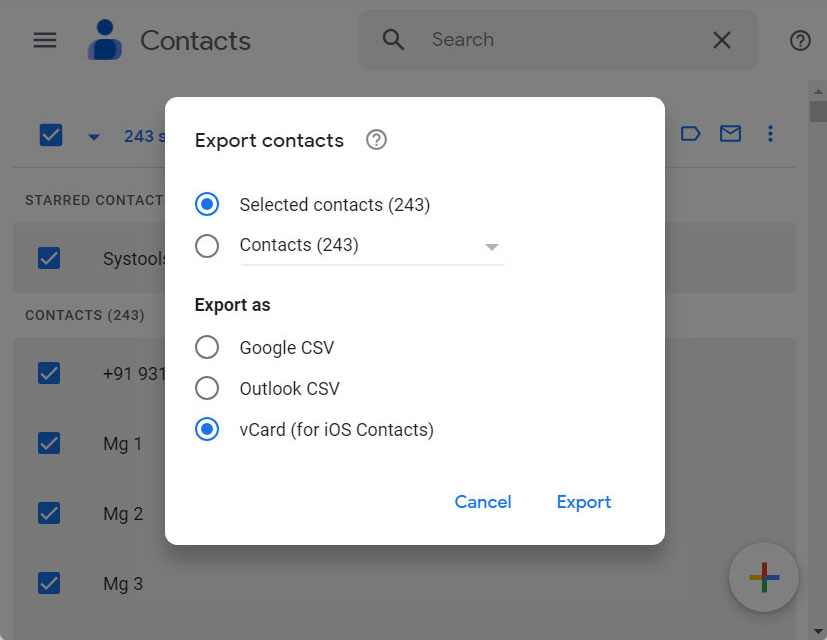 choose csv