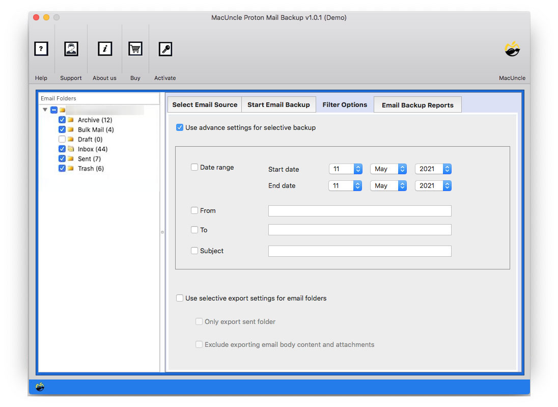 Filter and print emails from ProtonMail