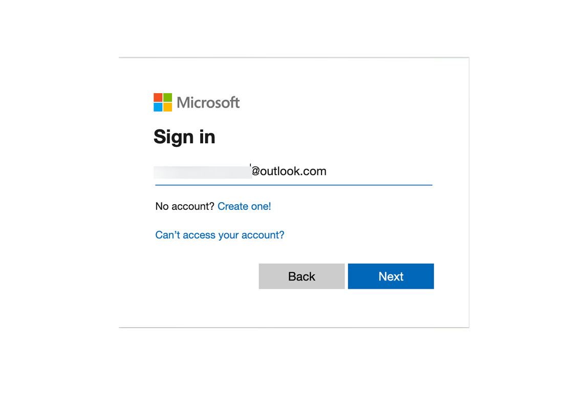 enter outlook id