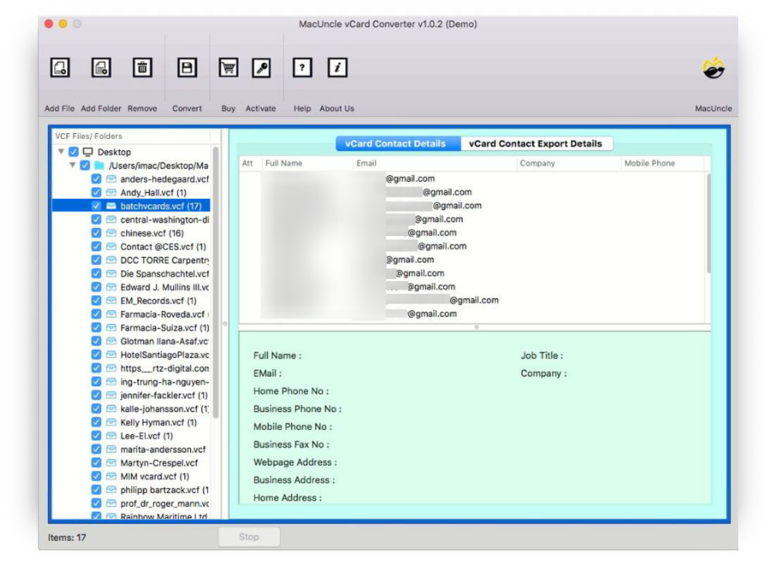 Add vCard file