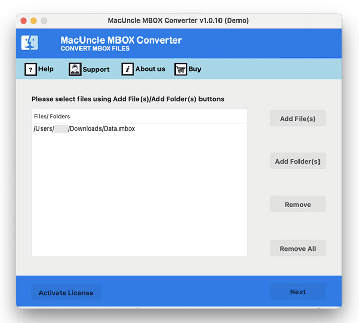 add mbox files
