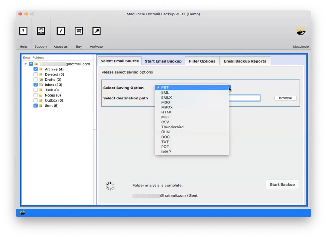 select MBOX file format