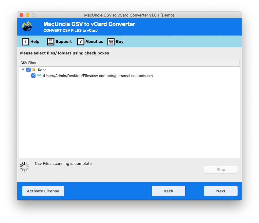 choose the required file