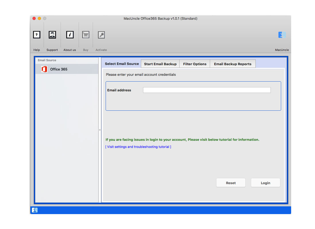 start the tool to migrate office 365 to cpanel