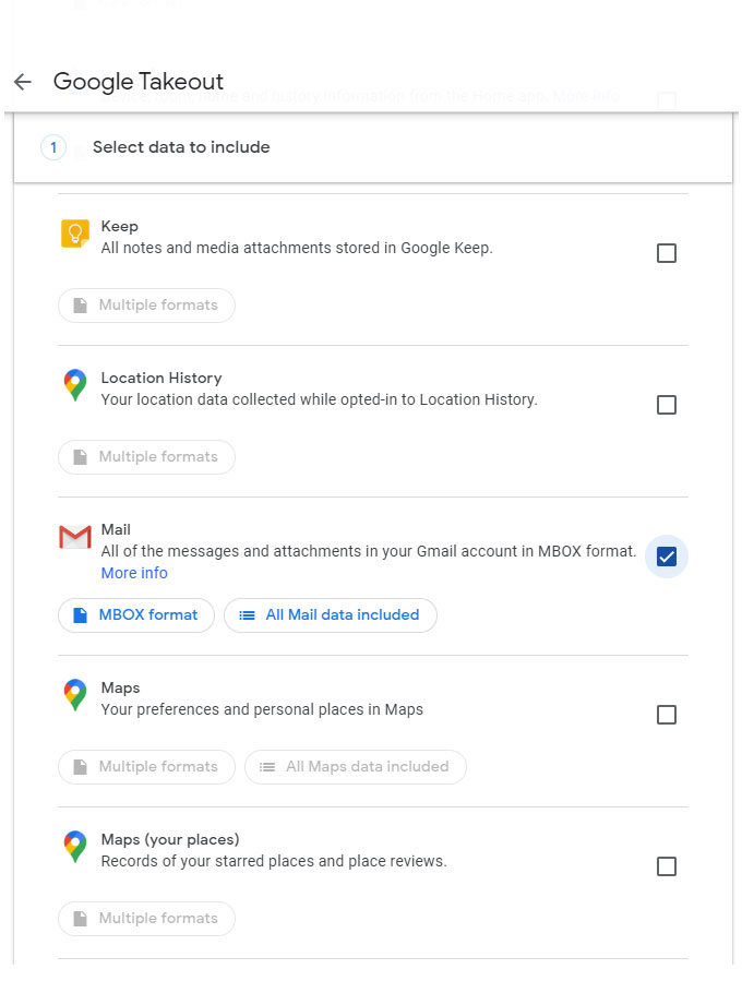 go to google takeout