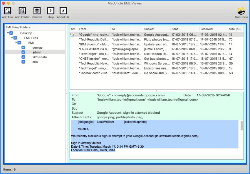Read EML Files