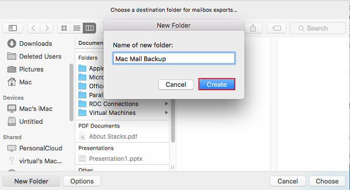export to backup apple mail to external hard drive